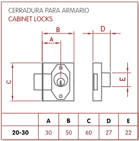 50572610  Cerradura JIS CAG 20/30