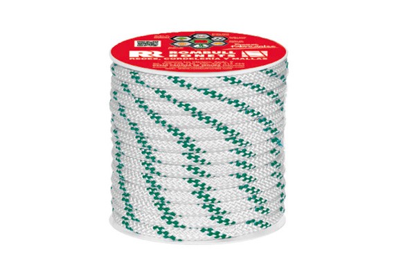 50769890  Cuerda Polipropileno  6 mm Blanca-Verde  25 Mts.