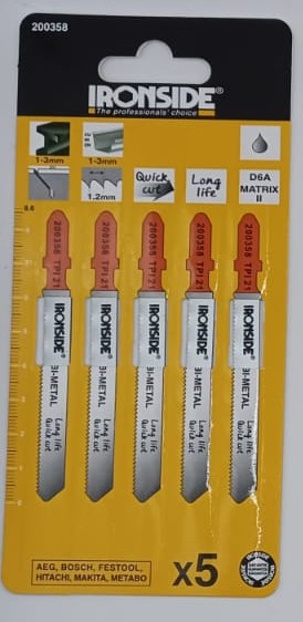 50953230  IRON Hoja Sierra Calar Metal T118 AF ( 5 Pzas.)